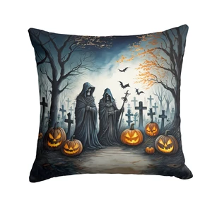 The Grim Reaper Spooky Halloween Throw Pillow Machine Washable, Indoor Outdoor Decorative Pillow for Couch, Bed or Patio, 18Hx18W The Grim Reaper Spooky Halloween Throw Pillow Machine Washable, Indoor Outdoor Decorative Pillow for Couch, Bed or Patio, 18Hx18W
