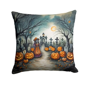 La Catrina Skeleton Spooky Halloween Throw Pillow Machine Washable, Indoor Outdoor Decorative Pillow for Couch, Bed or Patio, 18Hx18W La Catrina Skeleton Spooky Halloween Throw Pillow Machine Washable, Indoor Outdoor Decorative Pillow for Couch, Bed or Patio, 18Hx18W