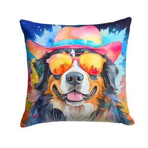 Bernese Mountain Dog Hippie Dawg Throw Pillow Machine Washable, Indoor Outdoor Decorative Pillow for Couch, Bed or Patio, 18Hx18W Bernese Mountain Dog Hippie Dawg Throw Pillow Machine Washable, Indoor Outdoor Decorative Pillow for Couch, Bed or Patio, 18Hx18W