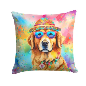 Golden Retriever Hippie Dawg Throw Pillow Machine Washable, Indoor Outdoor Decorative Pillow for Couch, Bed or Patio, 18Hx18W Golden Retriever Hippie Dawg Throw Pillow Machine Washable, Indoor Outdoor Decorative Pillow for Couch, Bed or Patio, 18Hx18W
