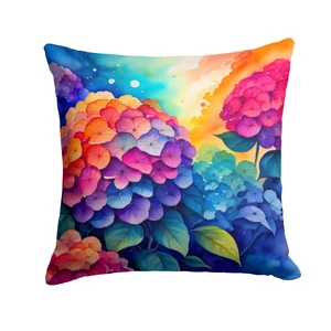 Colorful Hydrangeas Throw Pillow Machine Washable, Indoor Outdoor Decorative Pillow for Couch, Bed or Patio, 18Hx18W Colorful Hydrangeas Throw Pillow Machine Washable, Indoor Outdoor Decorative Pillow for Couch, Bed or Patio, 18Hx18W