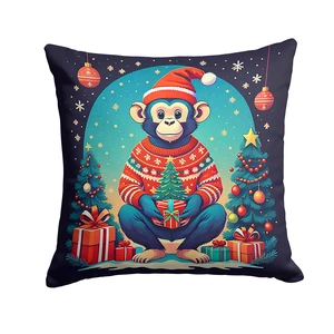 Monkey Christmas Throw Pillow Machine Washable, Indoor Outdoor Decorative Pillow for Couch, Bed or Patio, 18Hx18W Monkey Christmas Throw Pillow Machine Washable, Indoor Outdoor Decorative Pillow for Couch, Bed or Patio, 18Hx18W
