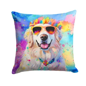 Great Pyrenees Hippie Dawg Throw Pillow Machine Washable, Indoor Outdoor Decorative Pillow for Couch, Bed or Patio, 18Hx18W Great Pyrenees Hippie Dawg Throw Pillow Machine Washable, Indoor Outdoor Decorative Pillow for Couch, Bed or Patio, 18Hx18W