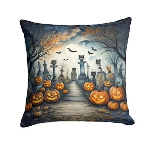 NEW Cat Cemetery Spooky Halloween Throw Pillow Machine Washable, Indoor Outdoor Decorative Pillow for Couch, Bed or Patio, 18Hx18W NEW Cat Cemetery Spooky Halloween Throw Pillow Machine Washable, Indoor Outdoor Decorative Pillow for Couch, Bed or Patio, 18Hx18W