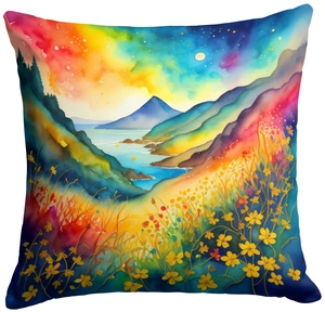 Colorful Hypericum or St. John s Wort Throw Pillow Machine Washable, Indoor Outdoor Decorative Pillow for Couch, Bed or Patio, 18Hx18W Colorful Hypericum or St. John s Wort Throw Pillow Machine Washable, Indoor Outdoor Decorative Pillow for Couch, Bed or Patio, 18Hx18W