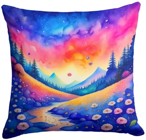Colorful Periwinkles Throw Pillow Machine Washable, Indoor Outdoor Decorative Pillow for Couch, Bed or Patio, 18Hx18W Colorful Periwinkles Throw Pillow Machine Washable, Indoor Outdoor Decorative Pillow for Couch, Bed or Patio, 18Hx18W