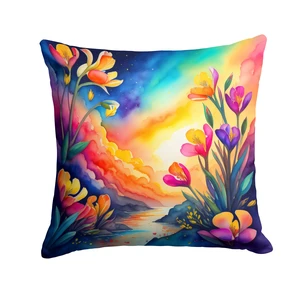 Colorful Freesia Throw Pillow Machine Washable, Indoor Outdoor Decorative Pillow for Couch, Bed or Patio, 18Hx18W Colorful Freesia Throw Pillow Machine Washable, Indoor Outdoor Decorative Pillow for Couch, Bed or Patio, 18Hx18W