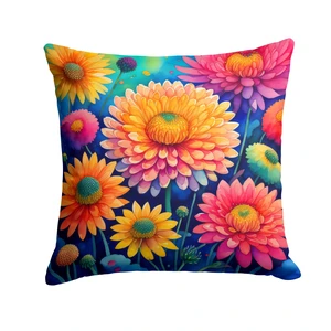 Colorful Chrysanthemums Throw Pillow Machine Washable, Indoor Outdoor Decorative Pillow for Couch, Bed or Patio, 18Hx18W Colorful Chrysanthemums Throw Pillow Machine Washable, Indoor Outdoor Decorative Pillow for Couch, Bed or Patio, 18Hx18W