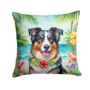Australian Shepherd Luau Throw Pillow Machine Washable, Indoor Outdoor Decorative Pillow for Couch, Bed or Patio, 18Hx18W Australian Shepherd Luau Throw Pillow Machine Washable, Indoor Outdoor Decorative Pillow for Couch, Bed or Patio, 18Hx18W