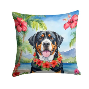 Greater Swiss Mountain Dog Luau Throw Pillow Machine Washable, Indoor Outdoor Decorative Pillow for Couch, Bed or Patio, 18Hx18W Greater Swiss Mountain Dog Luau Throw Pillow Machine Washable, Indoor Outdoor Decorative Pillow for Couch, Bed or Patio, 18Hx18W