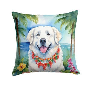 Great Pyrenees Luau Throw Pillow Machine Washable, Indoor Outdoor Decorative Pillow for Couch, Bed or Patio, 18Hx18W Great Pyrenees Luau Throw Pillow Machine Washable, Indoor Outdoor Decorative Pillow for Couch, Bed or Patio, 18Hx18W