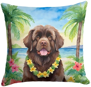Newfoundland Luau Throw Pillow Machine Washable, Indoor Outdoor Decorative Pillow for Couch, Bed or Patio, 18Hx18W Newfoundland Luau Throw Pillow Machine Washable, Indoor Outdoor Decorative Pillow for Couch, Bed or Patio, 18Hx18W