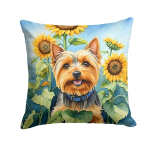 Silky Terrier in Sunflowers Throw Pillow Machine Washable, Indoor Outdoor Decorative Pillow for Couch, Bed or Patio, 18Hx18W Silky Terrier in Sunflowers Throw Pillow Machine Washable, Indoor Outdoor Decorative Pillow for Couch, Bed or Patio, 18Hx18W