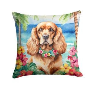 Cocker Spaniel Luau Throw Pillow Machine Washable, Indoor Outdoor Decorative Pillow for Couch, Bed or Patio, 18Hx18W Cocker Spaniel Luau Throw Pillow Machine Washable, Indoor Outdoor Decorative Pillow for Couch, Bed or Patio, 18Hx18W