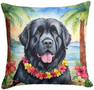 Newfoundland Luau Throw Pillow Machine Washable, Indoor Outdoor Decorative Pillow for Couch, Bed or Patio, 18Hx18W Newfoundland Luau Throw Pillow Machine Washable, Indoor Outdoor Decorative Pillow for Couch, Bed or Patio, 18Hx18W