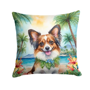 Papillon Luau Throw Pillow Machine Washable, Indoor Outdoor Decorative Pillow for Couch, Bed or Patio, 18Hx18W Papillon Luau Throw Pillow Machine Washable, Indoor Outdoor Decorative Pillow for Couch, Bed or Patio, 18Hx18W