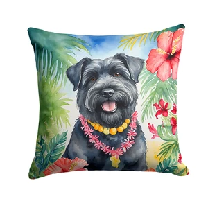 Bouvier des Flandres Luau Throw Pillow Machine Washable, Indoor Outdoor Decorative Pillow for Couch, Bed or Patio, 18Hx18W Bouvier des Flandres Luau Throw Pillow Machine Washable, Indoor Outdoor Decorative Pillow for Couch, Bed or Patio, 18Hx18W