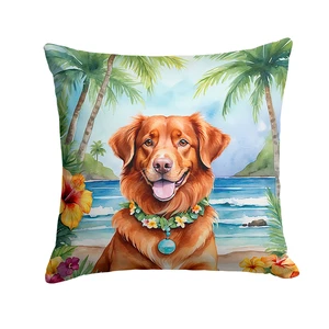 Nova Scotia Duck Tolling Retriever Luau Throw Pillow Machine Washable, Indoor Outdoor Decorative Pillow for Couch, Bed or Patio, 18Hx18W Nova Scotia Duck Tolling Retriever Luau Throw Pillow Machine Washable, Indoor Outdoor Decorative Pillow for Couch, Bed or Patio, 18Hx18W