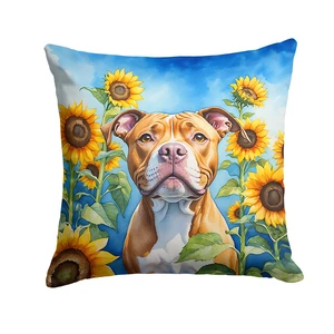 NEW Pit Bull Terrier in Sunflowers Throw Pillow Machine Washable, Indoor Outdoor Decorative Pillow for Couch, Bed or Patio, 18Hx18W NEW Pit Bull Terrier in Sunflowers Throw Pillow Machine Washable, Indoor Outdoor Decorative Pillow for Couch, Bed or Patio, 18Hx18W