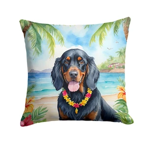 Gordon Setter Luau Throw Pillow Machine Washable, Indoor Outdoor Decorative Pillow for Couch, Bed or Patio, 18Hx18W Gordon Setter Luau Throw Pillow Machine Washable, Indoor Outdoor Decorative Pillow for Couch, Bed or Patio, 18Hx18W