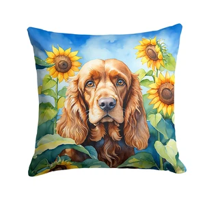 Cocker Spaniel in Sunflowers Throw Pillow Machine Washable, Indoor Outdoor Decorative Pillow for Couch, Bed or Patio, 18Hx18W Cocker Spaniel in Sunflowers Throw Pillow Machine Washable, Indoor Outdoor Decorative Pillow for Couch, Bed or Patio, 18Hx18W