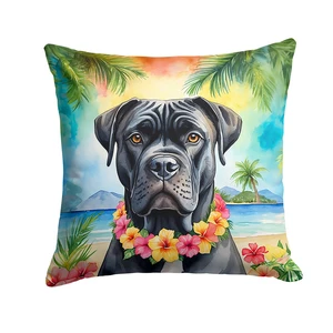 Cane Corso Luau Throw Pillow Machine Washable, Indoor Outdoor Decorative Pillow for Couch, Bed or Patio, 18Hx18W Cane Corso Luau Throw Pillow Machine Washable, Indoor Outdoor Decorative Pillow for Couch, Bed or Patio, 18Hx18W