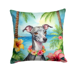 Italian Greyhound Luau Throw Pillow Machine Washable, Indoor Outdoor Decorative Pillow for Couch, Bed or Patio, 18Hx18W Italian Greyhound Luau Throw Pillow Machine Washable, Indoor Outdoor Decorative Pillow for Couch, Bed or Patio, 18Hx18W