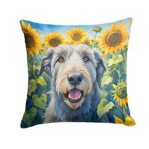 Irish Wolfhound in Sunflowers Throw Pillow Machine Washable, Indoor Outdoor Decorative Pillow for Couch, Bed or Patio, 18Hx18W Irish Wolfhound in Sunflowers Throw Pillow Machine Washable, Indoor Outdoor Decorative Pillow for Couch, Bed or Patio, 18Hx18W