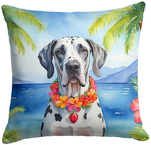 Great Dane Luau Throw Pillow Machine Washable, Indoor Outdoor Decorative Pillow for Couch, Bed or Patio, 18Hx18W Great Dane Luau Throw Pillow Machine Washable, Indoor Outdoor Decorative Pillow for Couch, Bed or Patio, 18Hx18W