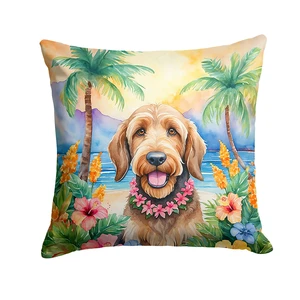Otterhound Luau Throw Pillow Machine Washable, Indoor Outdoor Decorative Pillow for Couch, Bed or Patio, 18Hx18W Otterhound Luau Throw Pillow Machine Washable, Indoor Outdoor Decorative Pillow for Couch, Bed or Patio, 18Hx18W