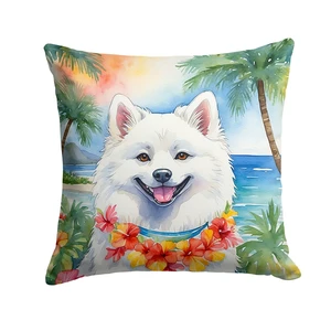American Eskimo Luau Throw Pillow Machine Washable, Indoor Outdoor Decorative Pillow for Couch, Bed or Patio, 18Hx18W American Eskimo Luau Throw Pillow Machine Washable, Indoor Outdoor Decorative Pillow for Couch, Bed or Patio, 18Hx18W