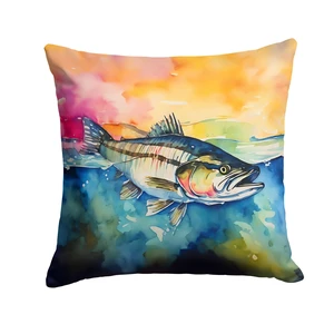 Striped Bass Throw Pillow Machine Washable, Indoor Outdoor Decorative Pillow for Couch, Bed or Patio, 18Hx18W Striped Bass Throw Pillow Machine Washable, Indoor Outdoor Decorative Pillow for Couch, Bed or Patio, 18Hx18W