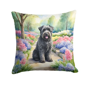 Bouvier des Flandres Spring Path Throw Pillow Machine Washable, Indoor Outdoor Decorative Pillow for Couch, Bed or Patio, 18Hx18W Bouvier des Flandres Spring Path Throw Pillow Machine Washable, Indoor Outdoor Decorative Pillow for Couch, Bed or Patio, 18Hx18W