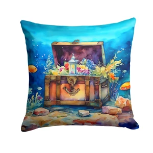 Treasure Chest Throw Pillow Machine Washable, Indoor Outdoor Decorative Pillow for Couch, Bed or Patio, 18Hx18W Treasure Chest Throw Pillow Machine Washable, Indoor Outdoor Decorative Pillow for Couch, Bed or Patio, 18Hx18W