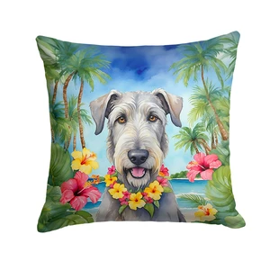 Irish Wolfhound Luau Throw Pillow Machine Washable, Indoor Outdoor Decorative Pillow for Couch, Bed or Patio, 18Hx18W Irish Wolfhound Luau Throw Pillow Machine Washable, Indoor Outdoor Decorative Pillow for Couch, Bed or Patio, 18Hx18W