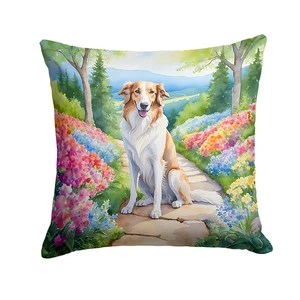 Borzoi Spring Path Throw Pillow Machine Washable, Indoor Outdoor Decorative Pillow for Couch, Bed or Patio, 18Hx18W Borzoi Spring Path Throw Pillow Machine Washable, Indoor Outdoor Decorative Pillow for Couch, Bed or Patio, 18Hx18W