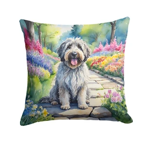 Bergamasco Sheepdog Spring Path Throw Pillow Machine Washable, Indoor Outdoor Decorative Pillow for Couch, Bed or Patio, 18Hx18W Bergamasco Sheepdog Spring Path Throw Pillow Machine Washable, Indoor Outdoor Decorative Pillow for Couch, Bed or Patio, 18Hx18W