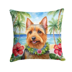 Australian Terrier Luau Throw Pillow Machine Washable, Indoor Outdoor Decorative Pillow for Couch, Bed or Patio, 18Hx18W Australian Terrier Luau Throw Pillow Machine Washable, Indoor Outdoor Decorative Pillow for Couch, Bed or Patio, 18Hx18W