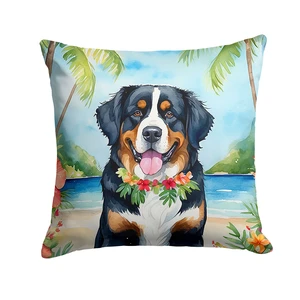 Bernese Mountain Dog Luau Throw Pillow Machine Washable, Indoor Outdoor Decorative Pillow for Couch, Bed or Patio, 18Hx18W Bernese Mountain Dog Luau Throw Pillow Machine Washable, Indoor Outdoor Decorative Pillow for Couch, Bed or Patio, 18Hx18W
