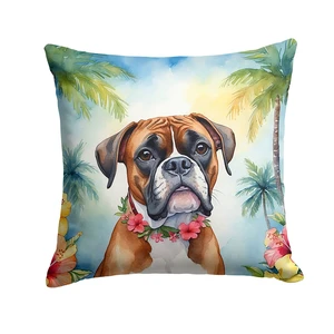 Boxer Luau Throw Pillow Machine Washable, Indoor Outdoor Decorative Pillow for Couch, Bed or Patio, 18Hx18W Boxer Luau Throw Pillow Machine Washable, Indoor Outdoor Decorative Pillow for Couch, Bed or Patio, 18Hx18W