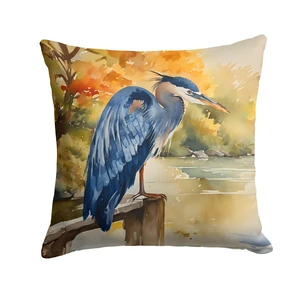 Blue Heron Throw Pillow Machine Washable, Indoor Outdoor Decorative Pillow for Couch, Bed or Patio, 18Hx18W Blue Heron Throw Pillow Machine Washable, Indoor Outdoor Decorative Pillow for Couch, Bed or Patio, 18Hx18W