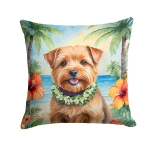 Norfolk Terrier Luau Throw Pillow Machine Washable, Indoor Outdoor Decorative Pillow for Couch, Bed or Patio, 18Hx18W Norfolk Terrier Luau Throw Pillow Machine Washable, Indoor Outdoor Decorative Pillow for Couch, Bed or Patio, 18Hx18W