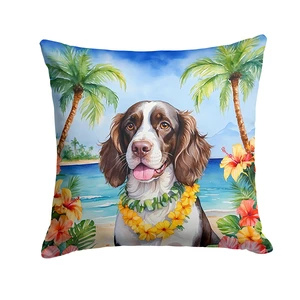 English Springer Spaniel Luau Throw Pillow Machine Washable, Indoor Outdoor Decorative Pillow for Couch, Bed or Patio, 18Hx18W English Springer Spaniel Luau Throw Pillow Machine Washable, Indoor Outdoor Decorative Pillow for Couch, Bed or Patio, 18Hx18W