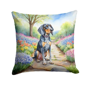 Bluetick Coonhound Spring Path Throw Pillow Machine Washable, Indoor Outdoor Decorative Pillow for Couch, Bed or Patio, 18Hx18W Bluetick Coonhound Spring Path Throw Pillow Machine Washable, Indoor Outdoor Decorative Pillow for Couch, Bed or Patio, 18Hx18W