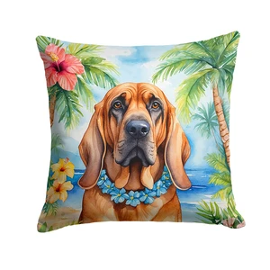 Bloodhound Luau Throw Pillow Machine Washable, Indoor Outdoor Decorative Pillow for Couch, Bed or Patio, 18Hx18W Bloodhound Luau Throw Pillow Machine Washable, Indoor Outdoor Decorative Pillow for Couch, Bed or Patio, 18Hx18W