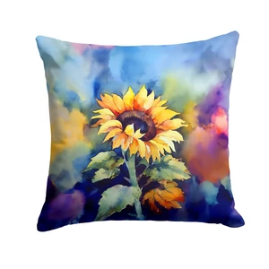 Sunflowers in Watercolor Throw Pillow Machine Washable, Indoor Outdoor Decorative Pillow for Couch, Bed or Patio, 18Hx18W Sunflowers in Watercolor Throw Pillow Machine Washable, Indoor Outdoor Decorative Pillow for Couch, Bed or Patio, 18Hx18W