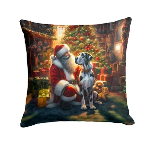 Great Dane and Santa Claus Throw Pillow Machine Washable, Indoor Outdoor Decorative Pillow for Couch, Bed or Patio, 18Hx18W Great Dane and Santa Claus Throw Pillow Machine Washable, Indoor Outdoor Decorative Pillow for Couch, Bed or Patio, 18Hx18W