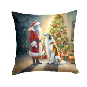 Borzoi and Santa Claus Throw Pillow Machine Washable, Indoor Outdoor Decorative Pillow for Couch, Bed or Patio, 18Hx18W Borzoi and Santa Claus Throw Pillow Machine Washable, Indoor Outdoor Decorative Pillow for Couch, Bed or Patio, 18Hx18W
