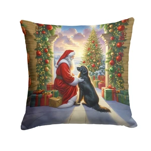 Flat-Coated Retriever and Santa Claus Throw Pillow Machine Washable, Indoor Outdoor Decorative Pillow for Couch, Bed or Patio, 18Hx18W Flat-Coated Retriever and Santa Claus Throw Pillow Machine Washable, Indoor Outdoor Decorative Pillow for Couch, Bed or Patio, 18Hx18W