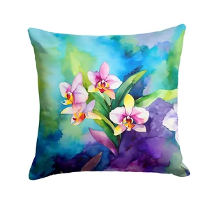 Orchids in Watercolor Throw Pillow Machine Washable, Indoor Outdoor Decorative Pillow for Couch, Bed or Patio, 18Hx18W Orchids in Watercolor Throw Pillow Machine Washable, Indoor Outdoor Decorative Pillow for Couch, Bed or Patio, 18Hx18W